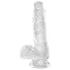 King Cock Clear 6 - Saugnapf, kleiner Hoden-Dildo (15 cm)