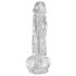 King Cock Clear 8 - Haftender, hodenförmiger Dildo (20cm)