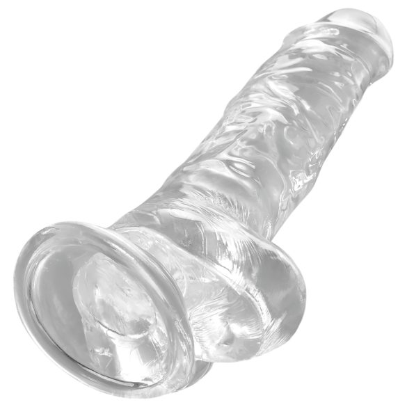 King Cock Clear 8 - Haftender, hodenförmiger Dildo (20cm)