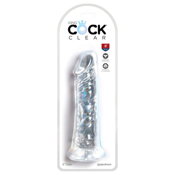 King Cock Clear 8 - Haftender großer Dildo (20cm)
