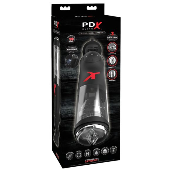 PDX Mega-Bator - Rotierender & auf-ab Bewegender Masturbator (Schwarz)