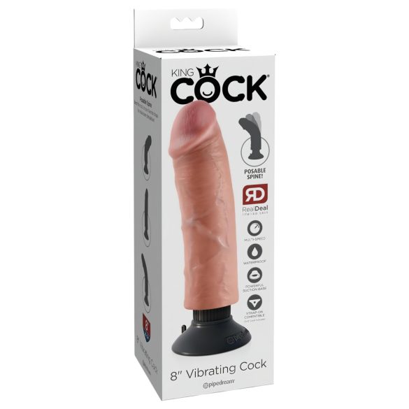 King Cock 8 - Biegsamer, naturgetreuer Vibrator (25cm)