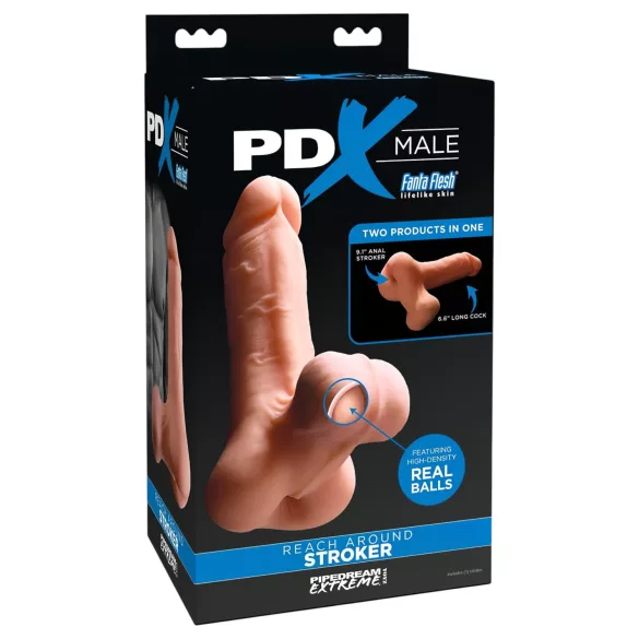PDX Reach Around - 2-in-1 Kunstpo und Penishülle (hautfarben)