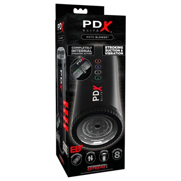 PDX Moto Blower - Saug- und Vibrationsmasturbator (schwarz)