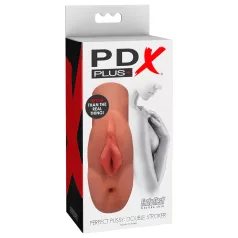  PDX Double Stroker - 2in1 realistischer Masturbator (dunkel natur)