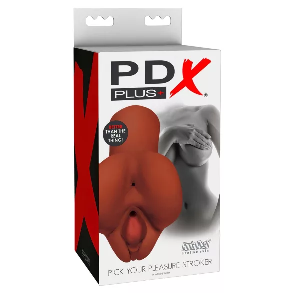 PDX Pick Your Pleasure - 2in1 realistische Masturbator (braun)
