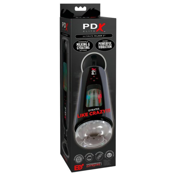 PDX Ultimate Milker 2 - Akku-betriebener Rotations-Vibrator (Schwarz)