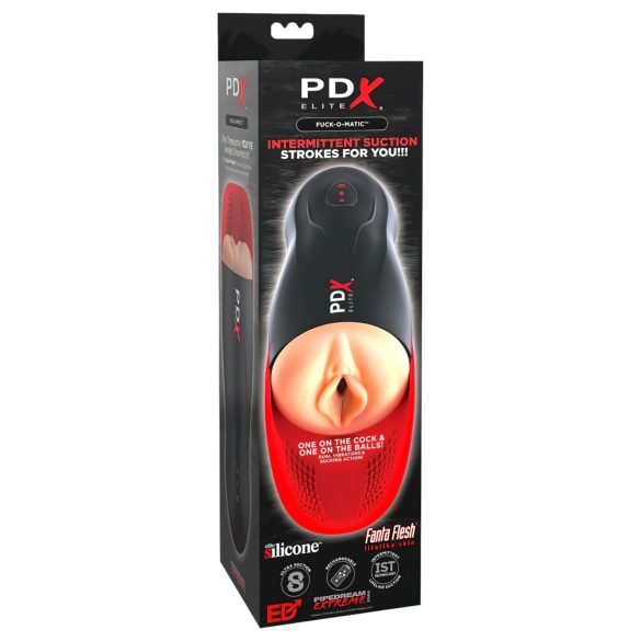 PDX Elite Fuck-O-Matic - Akku-betriebener, saugender Masturbator mit Vagina-Design