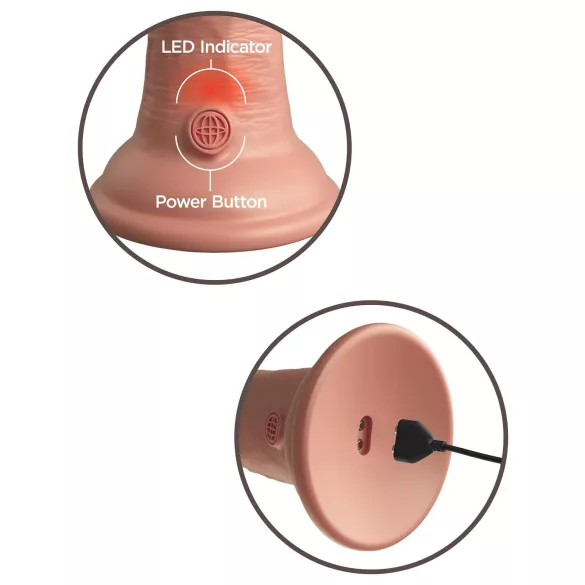 King Cock Elite 6 - Vibrator mit Saugnapf (15 cm) - naturfarben