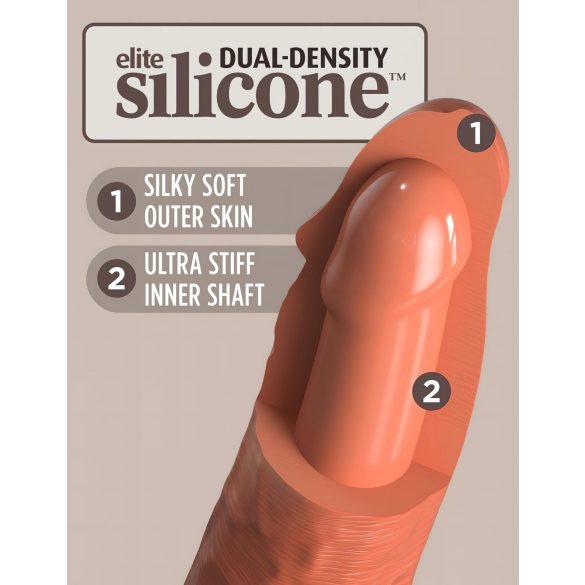King Cock Elite 8 - Lebensechter Vibrator 20cm (dunkel natur)