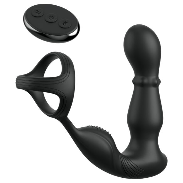 Anal Fantasy Ass-Gasm - Drehkopf Anal-Vibrator mit Penisring (Schwarz)