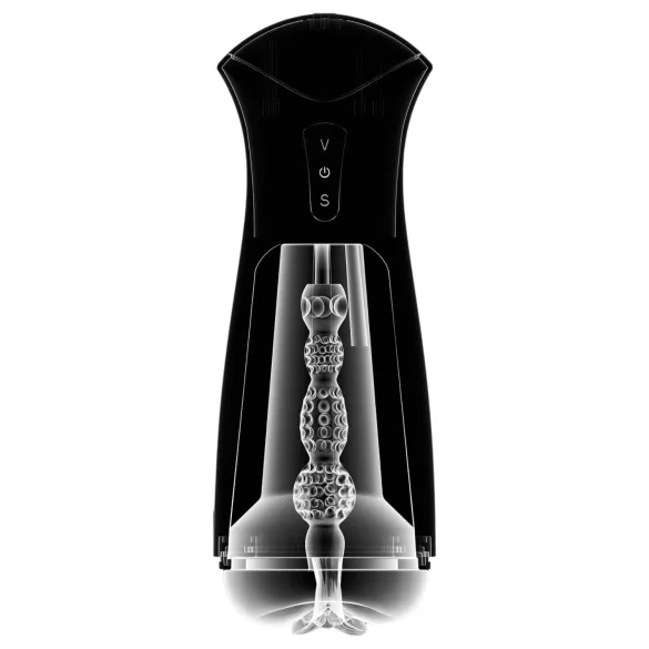 PDX Elite - Saugender, vibrierender Masturbator (schwarz)