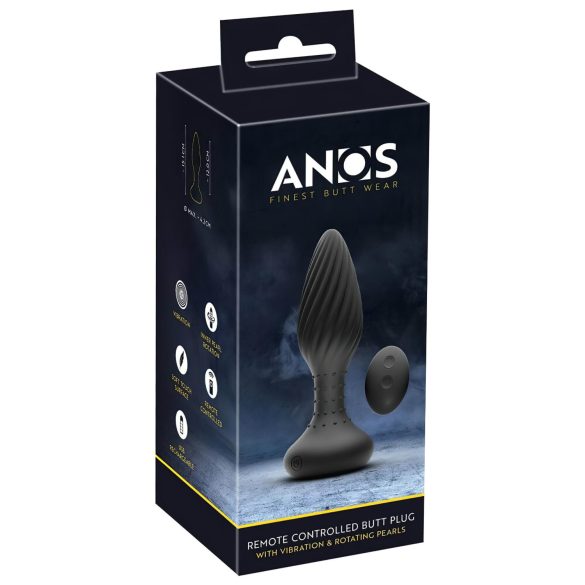 ANOS - Rotierender Perlen-Analvibrator (Schwarz)