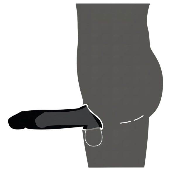 Rebel - Akku Penis-Mantel mit Funk Vibration (Schwarz)