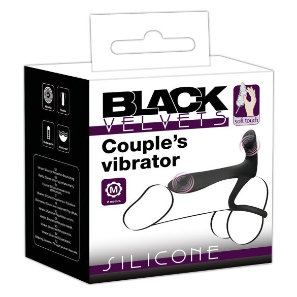 Black Velvet - Akku 2in1 Partner-Vibrator & Penisring (schwarz)