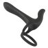 Black Velvet - Akku 2in1 Partner-Vibrator & Penisring (schwarz)