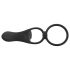 Black Velvet - Akku 2in1 Partner-Vibrator & Penisring (schwarz)