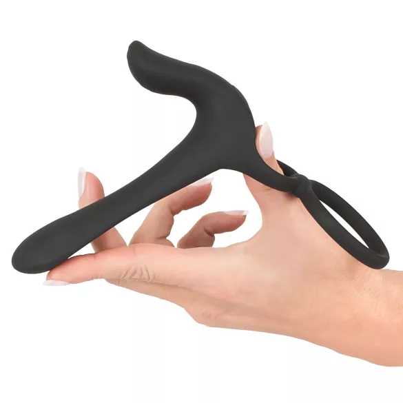 Black Velvets - Akku 2-in-1 Vibrator und Penisring (schwarz)