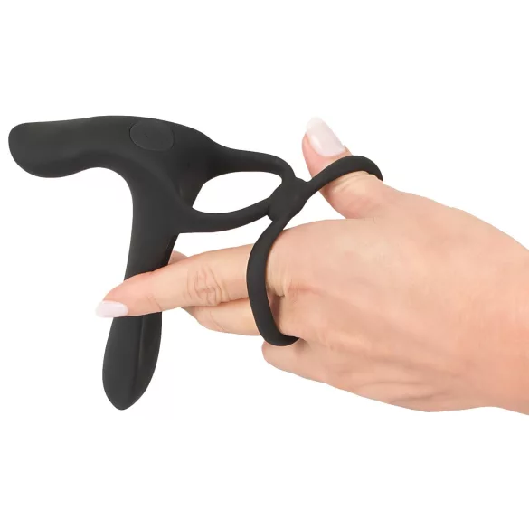 Black Velvets - Akku 2-in-1 Vibrator und Penisring (schwarz)