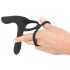 Black Velvet - Akku 2in1 Partner-Vibrator & Penisring (schwarz)