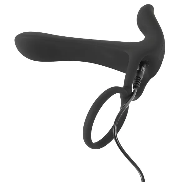 Black Velvets - Akku 2-in-1 Vibrator und Penisring (schwarz)