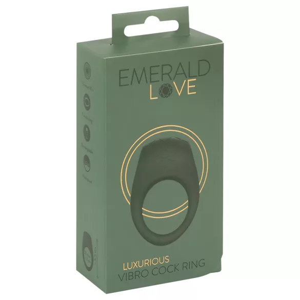 Emerald Love - Wiederaufladbarer, wasserdichter vibrierender Penisring (Grün)
