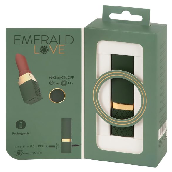 Emerald Love - Akku, wasserdichter Lippenstiftvibrator (rot)