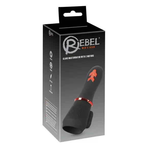 Rebel - Akku-Power, 2-Motoren Eichelvibrator (schwarz)