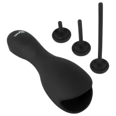 Rebel - Eichelvibrator mit Dilator (schwarz)