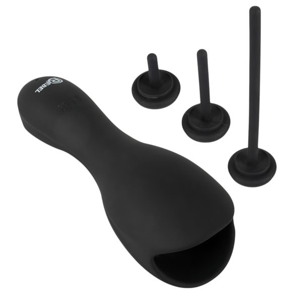 Rebel - Eichelvibrator mit Harnröhrendehner (schwarz)