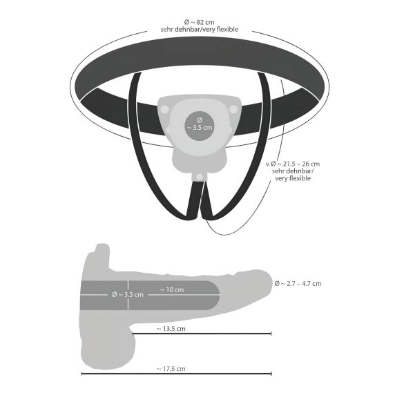 You2Toys Strap-on - hohler Vibrator zum Anschnallen (natur)