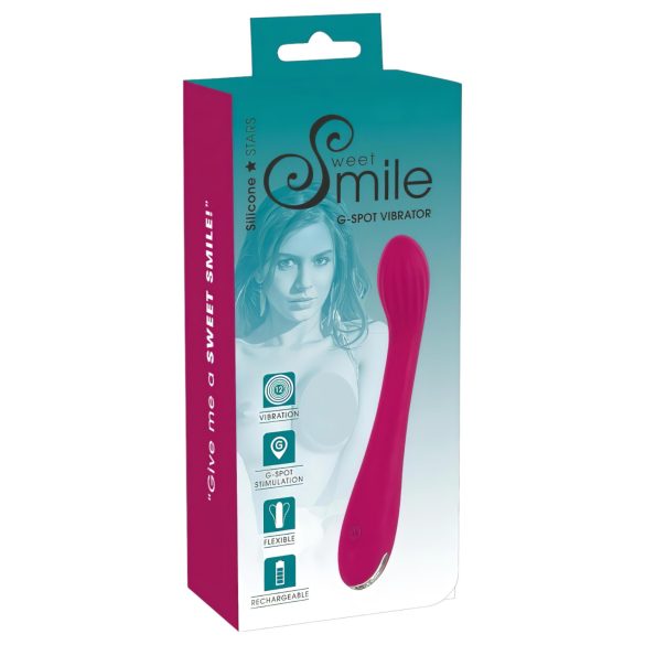 SMILE G-Punkt - Wiederaufladbarer, gerippter G-Punkt Vibrator (Lila)