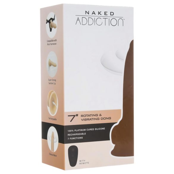 Naked Addiction Rotating 7 - Drehkopf Vibrator (18cm) - Hautfarben