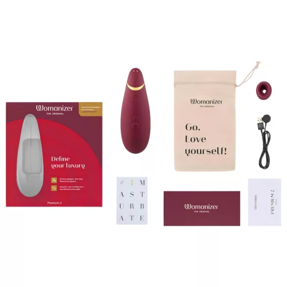 Womanizer Premium 2 - Luftwellen-Klitorisstimulator (Rot)