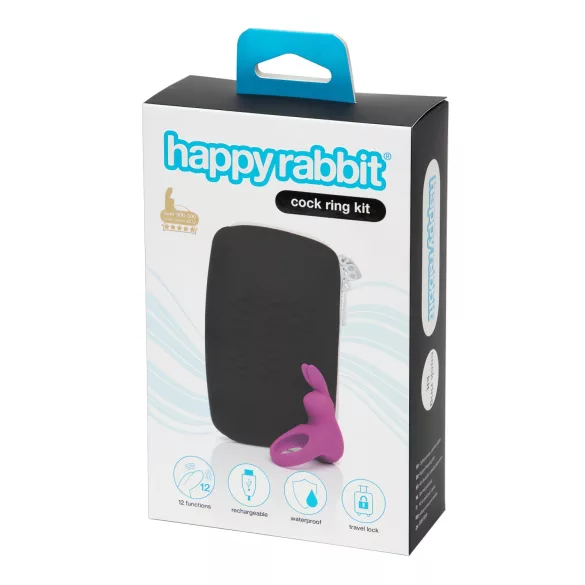 Happyrabbit Cock Kit - Vibrations-Penisring mit Aufbewahrung (lila)