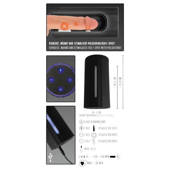 Rebel Blow Job - Akku 3-fach Masturbator (Schwarz)