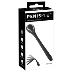   Penis Plug Dilator - wiederaufladbarer, vibrierender Dilator (1 cm, schwarz)
