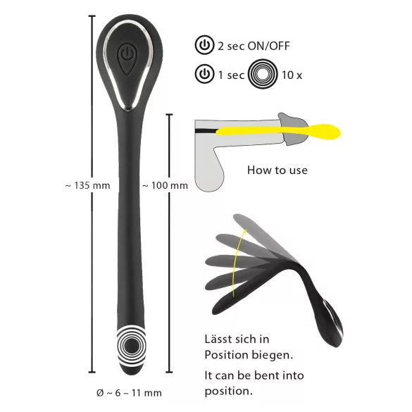 Vibrations-Dilator - wiederaufladbar (1cm) - schwarz