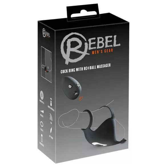 Rebel - Wiederaufladbarer Vibro-Penisring & Hodenmassager (schwarz)
