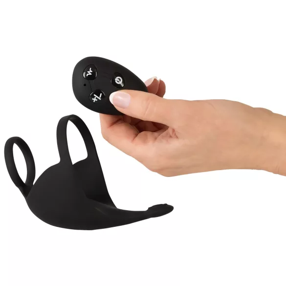Rebel - Wiederaufladbarer Vibro-Penisring & Hodenmassager (schwarz)
