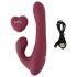 Javida - Rotierender Vibrator mit Klitorisarm, Funksteuerung (Rot)