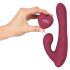 Javida - Rotierender Vibrator mit Klitorisarm, Funksteuerung (Rot)