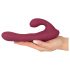 Javida - Rotierender Vibrator mit Klitorisarm, Funksteuerung (Rot)