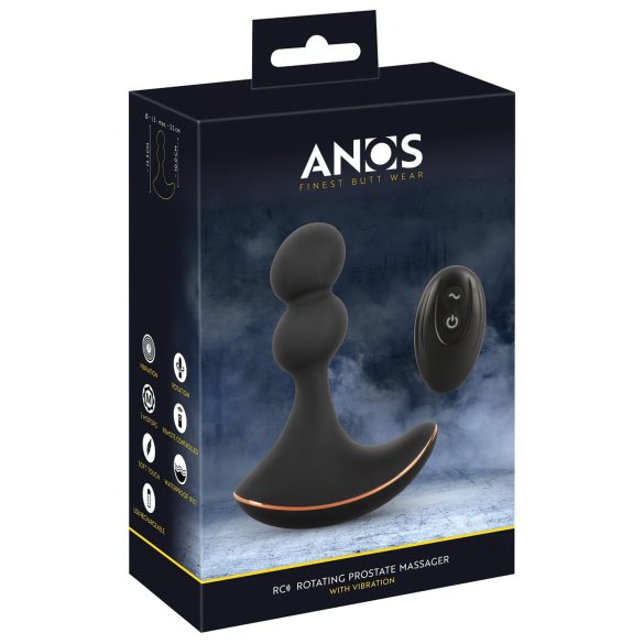 ANOS - Doppelmotor Analvibrator, drehend (Schwarz)