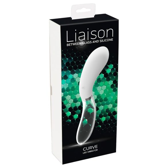 Liaison Curve – Akku-LED-Vibrator (transparent-weiß)
