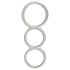 You2Toys - Dreifach-Silikon Penis- und Hodenring (Silber)
