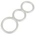 You2Toys - Dreifach-Silikon Penis- und Hodenring (Silber)