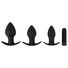   Black Velvet - Wiederaufladbares Analdildo-Set - 3-teilig (schwarz)