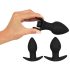 Black Velvet - Wiederaufladbares Analdildo-Set - 3-teilig (schwarz)