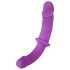 SMILE - Doppel-Dildo mit Gurt (lila-schwarz)